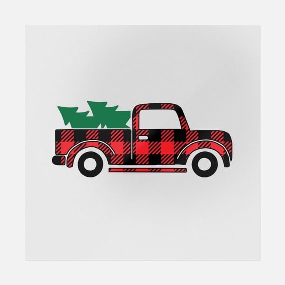 Plaid Christmas Truck Transfer