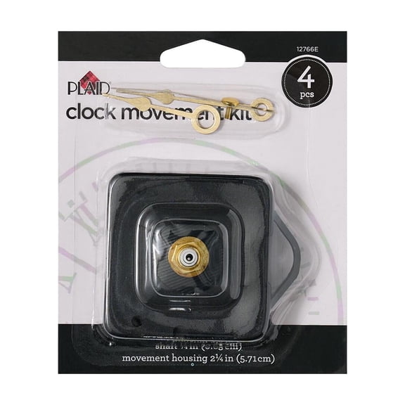 Plaid Clock Part Accessories, Clock Movement Kit, 4 Piece