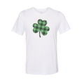 thumbnail image 1 of Plaid Clover, Clover Shirt, St. Patrick's Day Shirt, Distressed Clover, Green Shirt, Unisex Fit, Sublimated Design, Buffalo Plaid Clover, White, XL, 1 of 1