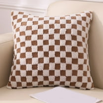 Plaid Country Style Plush Sofa Pillow Cover Home Decor Cushion Case 45x45cm Decorative Throw Pillow Cover for Living Room