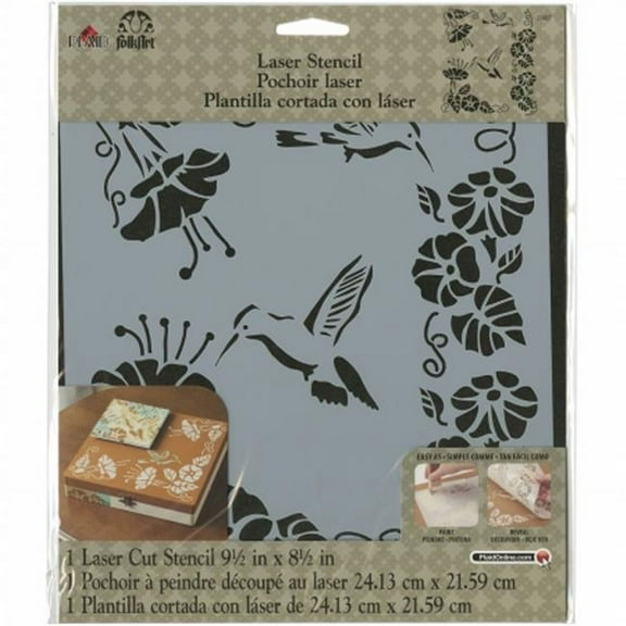 Plaid Craft 427668 Folkart Laser Stencil - Hummingbird