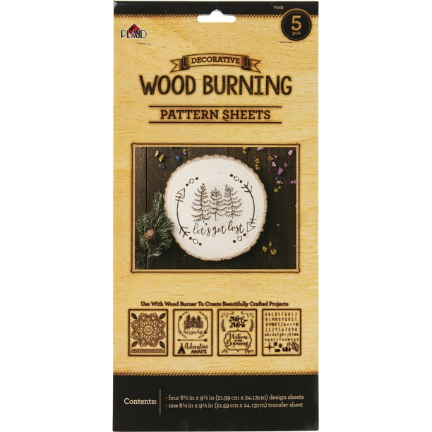 Plaid Crafting Tools, Wood Burning Pattern Sheets, 5 Piece