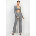 thumbnail image 1 of Plaid Cut-out Long Sleeve Top & Pants Set, 1 of 7