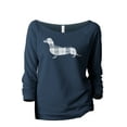 thumbnail image 1 of Plaid Dachshund Women's Fashion Slouchy 3/4 Sleeves Raglan Lightweight Sweatshirt Navy Large, 1 of 3