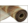 thumbnail image 1 of Plaid Deco Poly Mesh Ribbon - 10 inch x 10 Yards Chocolate, Brown, Ivory, 1 of 1