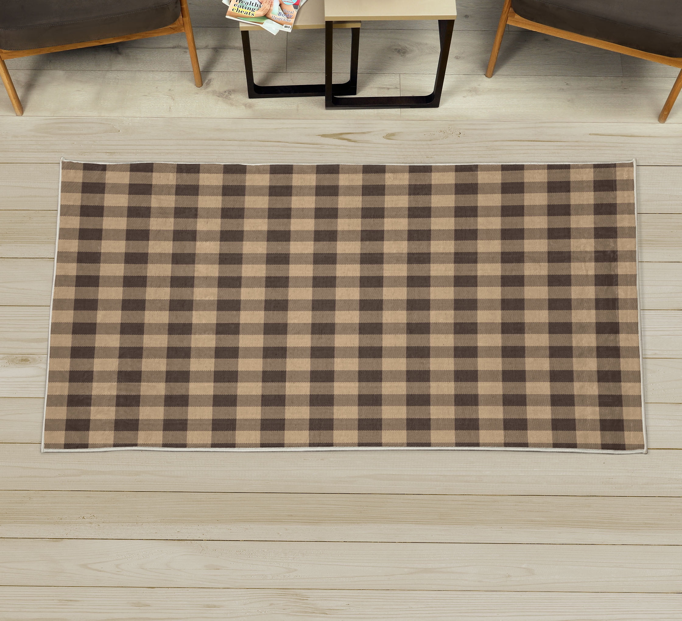 Plaid Decorative Rug, Lumberjack Fashion Buffalo Checks Pattern Retro ...