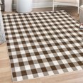 thumbnail image 1 of Plaid Decorative Rug, Lumberjack Fashion Buffalo Checks Pattern Retro Style Grid Composition, Quality Carpet for Bedroom Dorm and Living Room, 6 Sizes, Brown and White, by Ambesonne, 1 of 4