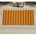 thumbnail image 1 of Plaid Decorative Rug, Lumberjack Fashion Buffalo Checks Pattern Retro Style Grid Composition, Quality Carpet for Bedroom Dorm and Living Room, 6 Sizes, Red and Yellow, by Ambesonne, 1 of 1