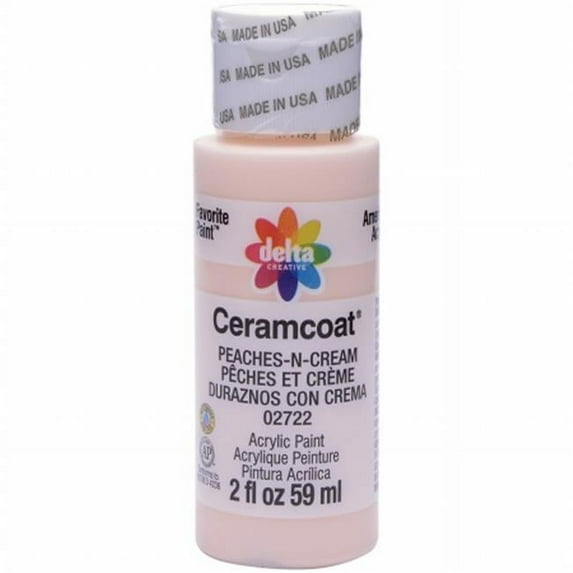 Plaid Delta 2000-2722 Ceramcoat Acrylic Paint 2 oz. - Peaches - N - Cream