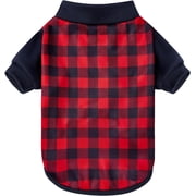 Plaid Dog Christmas Outfit - Turtleneck Dog Sweater with Leash Hole, Soft & Warm Cold Weather Coat for Dogs and Cats, Perfect for Christmas