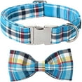 thumbnail image 1 of Plaid Dog Collar with Bow Pet Gift Adjustable Soft and Comfy Bowtie Collars for Small Medium Large Dogs, 1 of 6
