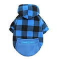 thumbnail image 1 of Plaid Dog Hoodie Pet Clothes Sweater with Hat and Pocket for Small Medium Large Size Dogs, Soft Winter Warm Dog Cold Weather Coat, Fall Dog Hooded Sweatshirt,Blue,4XL, 1 of 6