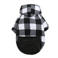 thumbnail image 1 of Plaid Dog Hoodie Pet Clothes Sweater with Hat and Pocket for Small Medium Large Size Dogs, Soft Winter Warm Dog Cold Weather Coat, Fall Dog Hooded Sweatshirt,Grey,XL, 1 of 5
