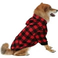 thumbnail image 1 of Plaid Dog Hoodie, Pet Clothes Sweaters with Hat, Dog Warm Winter Dog Coat for Small Medium Large Dogs, 1 of 7