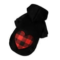thumbnail image 1 of Plaid Dog Hoodies Love Heart Pattern Warm Fashion Pullover Pet Sweatshirt Winter Two-Legged Clothes, Ideal for Small Medium Large Dogs, 1 of 8