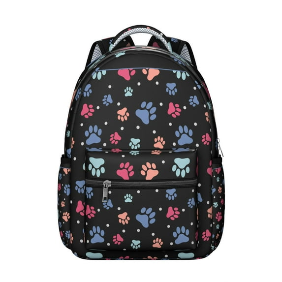 "Plaid & Dog Print Backpack - Preppy Academic Backpack, Collegiate Canine Gift with Monogram Spot & Insulated Lunch Pocket"