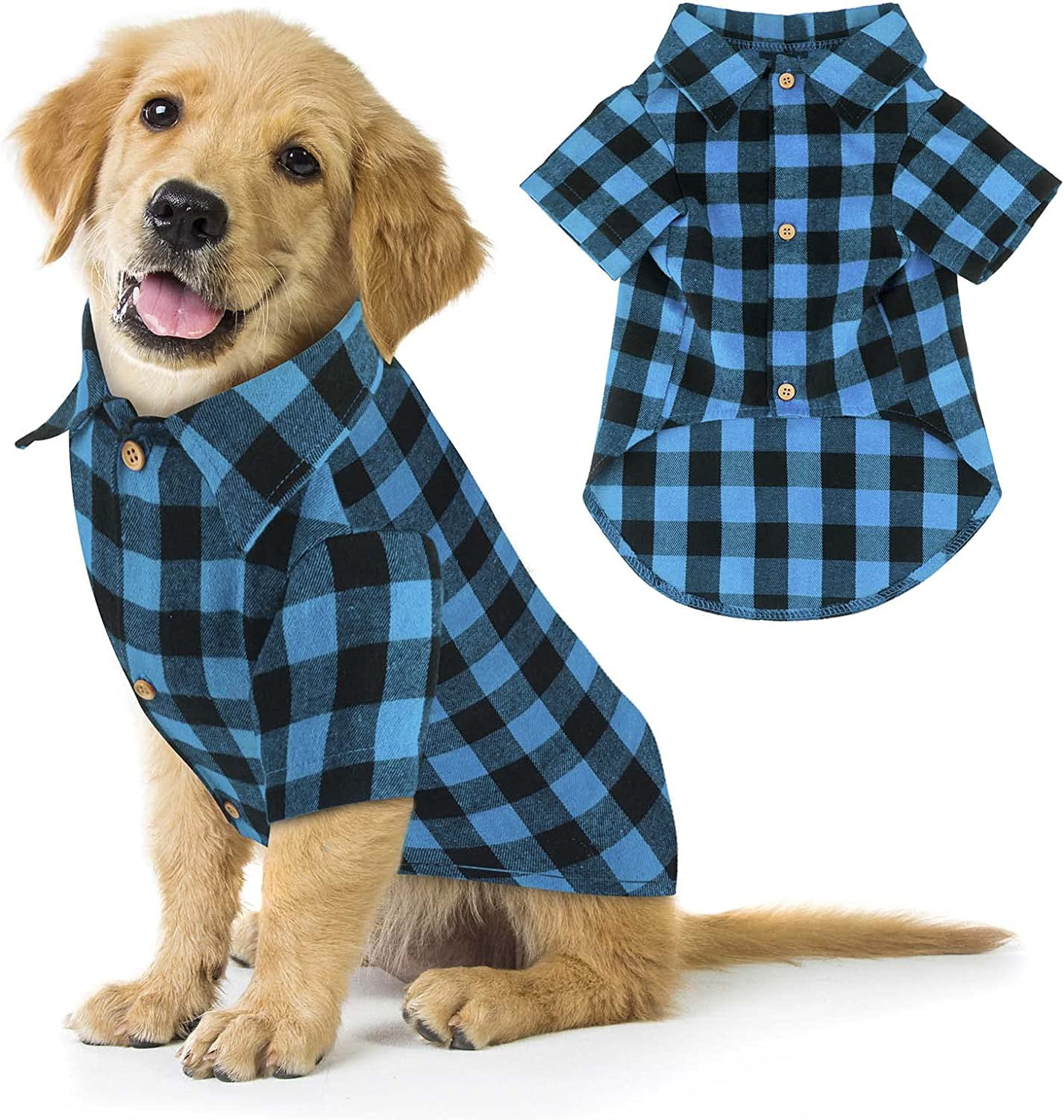 Plaid Dog Shirt Buffalo Dog Outfit Soft Casual Dog Clothes for Small