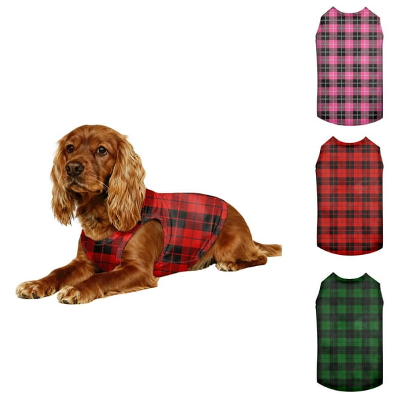 Plaid Dog Shirt for Small Medium Large Dogs - Soft Breathable Pet Clothing, Plaid Puppy Shirts & Pet Apparel for Fall Winter, Cute Doggie Outfits (1 Shirt)