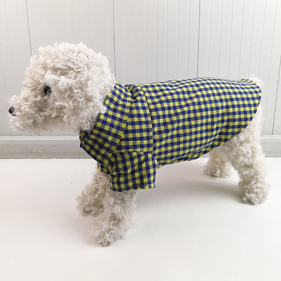 Plaid Dog Shirt for Small Breeds, Button-Up Pet Clothes for All Seasons, Comfortable Casual Puppy Outfit