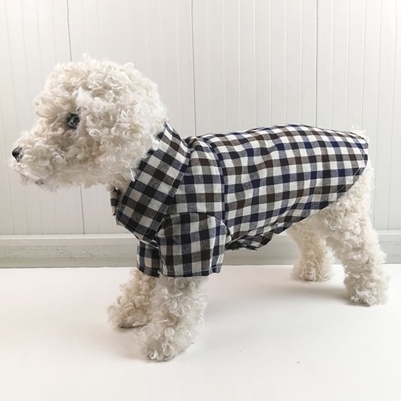 Plaid Dog Shirt for Small Breeds, Button-Up Pet Clothes for All Seasons, Comfortable Casual Puppy Outfit