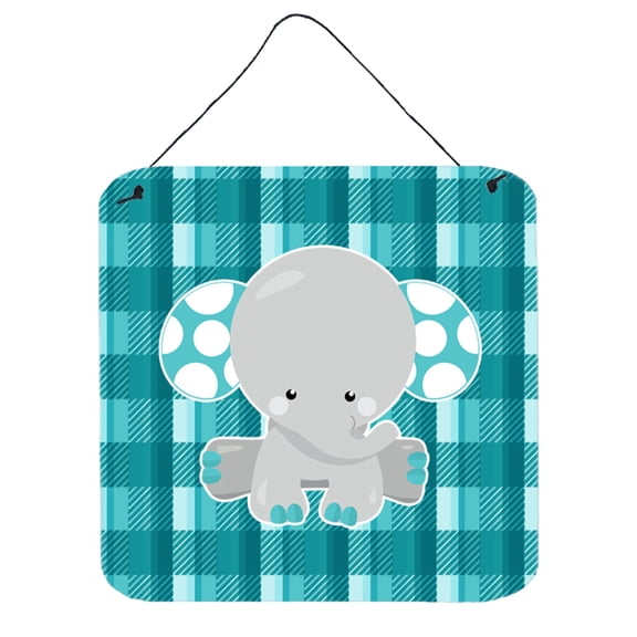 Plaid Elephant Wall or Door Hanging Prints