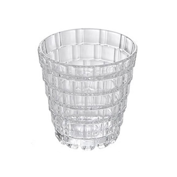 Plaid Embossed Drinking Glasses, Clear Textured Highball Glass Cups for Everyday Home, Bar Use