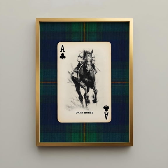 Plaid Equestrian Horse Wall Art Print, Unframed Paper Poster 8x10in