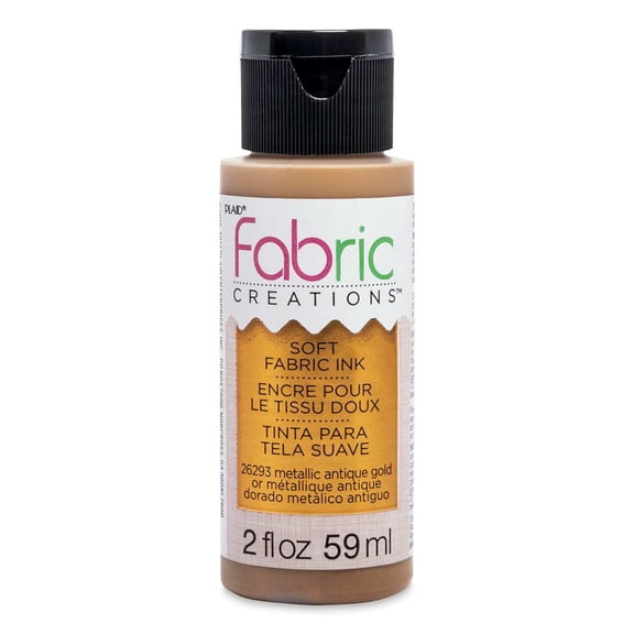 Plaid Fabric Creations Soft Fabric Ink - Metallic Antique Gold, 2 oz