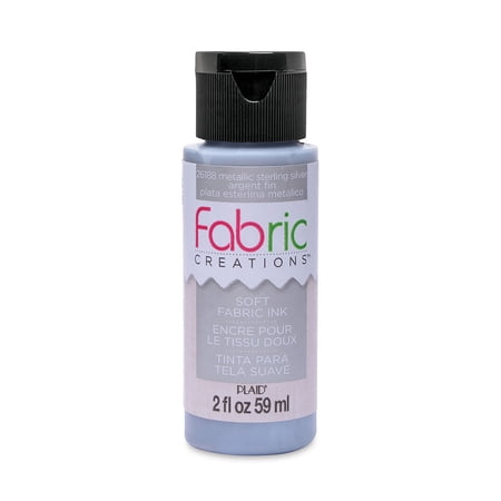 Plaid Fabric Creations Soft Fabric Metallic Ink 2oz.-Metallic Silver