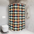 thumbnail image 1 of Plaid Fabric Shower Curtain, 1 of 3