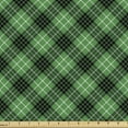 thumbnail image 1 of Ambesonne Plaid Fabric by the Yard Upholstery, Diagonal Tartan Green, 3 Yards, Green Black White, 1 of 4