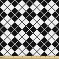 thumbnail image 1 of Ambesonne Plaid Fabric by the Yard Upholstery, Diamond Shape Stripes, 10 Yards, Black White, 1 of 4