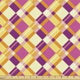 thumbnail image 1 of Plaid Fabric by the Yard, Retro Style Traditional Geometric Scotch Diagonal Pattern Illustration, Decorative Upholstery Fabric for Sofas and Home Accents, 5 Yards, Orange Pink by Ambesonne, 1 of 4