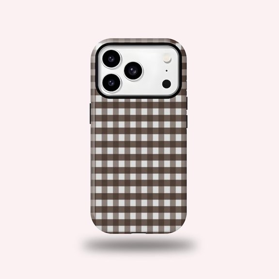 Plaid Fall Autumn iPhone Case, Seasonal Checkered Protective Cover with iPhone 17 to 11 Pro Max
