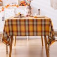 thumbnail image 1 of Plaid Fall Tablecloth Thanksgiving Rectangle 60x84 Inch, Yellow Table Cloths Autumn Decorations, Polyester Fabric Table Cover for Harvest Party Dining Farmhouse Kitchen Decor, 1 of 6