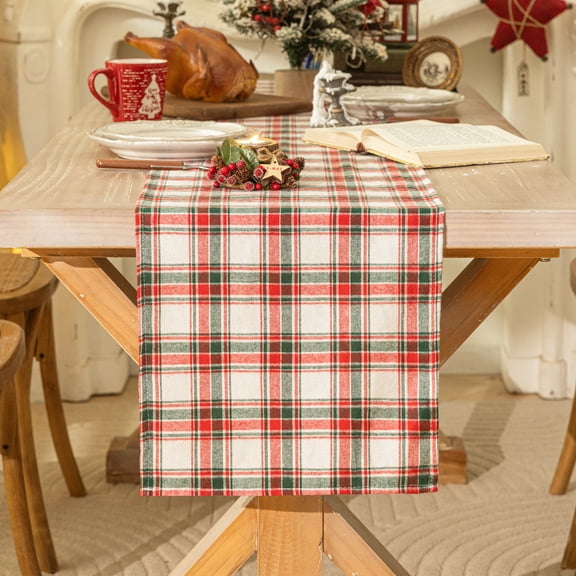 Christmas Table Runner, Winter Holiday Table Runners 72 inches long Xmas Decorations Indoor Outdoor Farmhouse Home Kitchen Dining Party Decor
