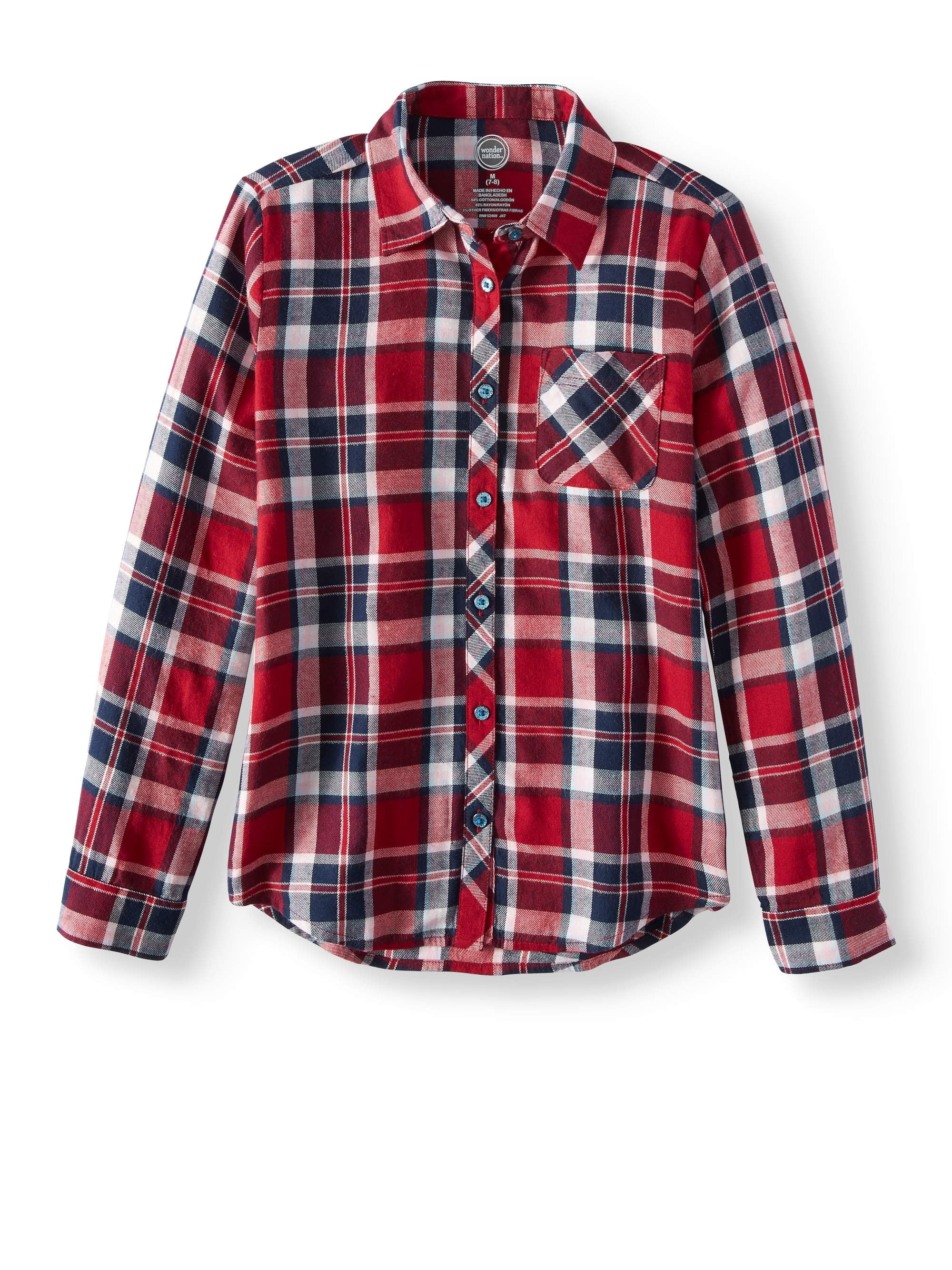 Plaid Flannel Button Down Shirt (Little Girls & Big Girls)