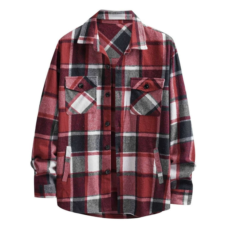Plaid Flannel, Clearance Men’s Classic Button Up Flannel Shirt 