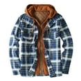 thumbnail image 1 of Plaid Flannel Jacket for Men Clearance Quilted Winter Coat with Hood Tartan Checkered Shirt Jacket Long Sleeve Zipper Outdoor Outwear Hooded Lattice Coats Lumberjack Jacket UK Size 8-22, 1 of 2