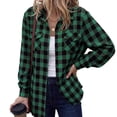 thumbnail image 1 of Plaid Flannel Shirts for Women Long Sleeve Button Down Shirt, L, 1 of 7