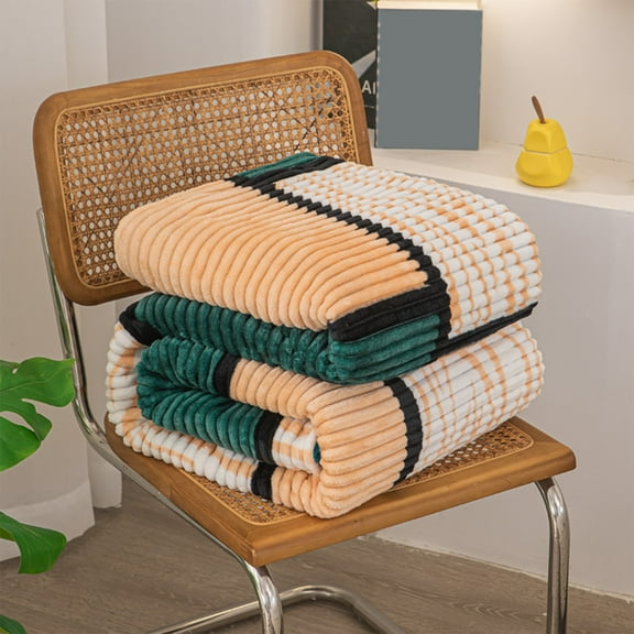 Plaid Fleece Throw Blanket with Drawstring, Soft Warm Cozy Blanket for Sofa Bed Couch Camping Travel Home Decor