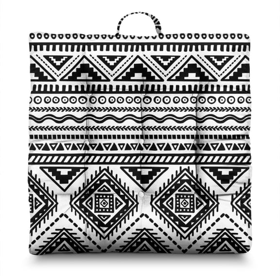 Plaid Floor Pillow Large 22 Inch Square Cushion, Nordic Minimalist Print, Lightweight for Tatami & Lounge