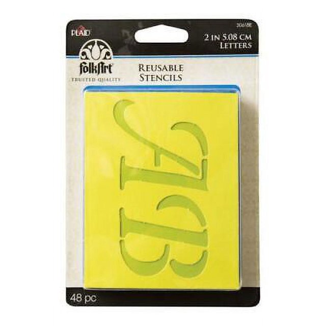 Plaid FolkArt 2 in. Card Stock Letters Stencil 48 pk (Pack of 3 ...