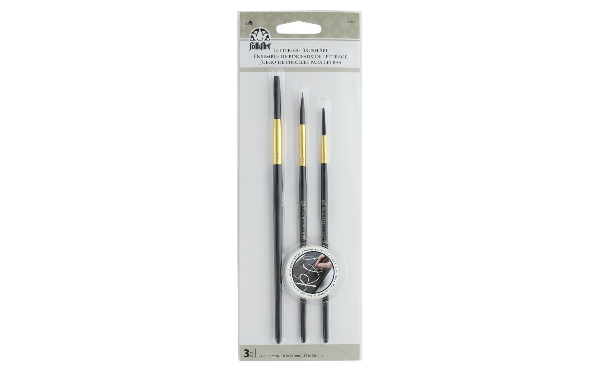 Plaid FolkArt Brush Lettering Brush Set 3pc