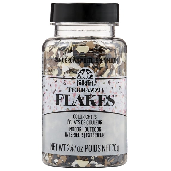 Plaid FolkArt Terrazzo Color Chip Flakes - Brown Multi, 2.47 oz