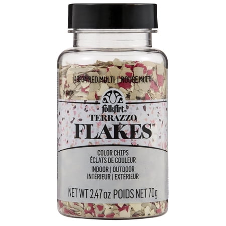 Plaid FolkArt Terrazzo Color Chip Flakes - Red Multi, 2.47 oz