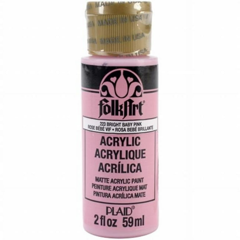 Plaid Folkart Acrylic Paint In Assorted Colors (2 Oz),Bright Baby Pink 