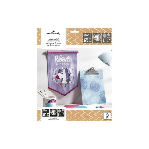 Plaid Folkart Hall Stencil Adh 8.5x9.5 DsgnPrincss