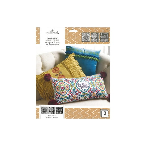 Plaid Folkart Hall Stencil Adh 8.5x9.5 DsgnTexture