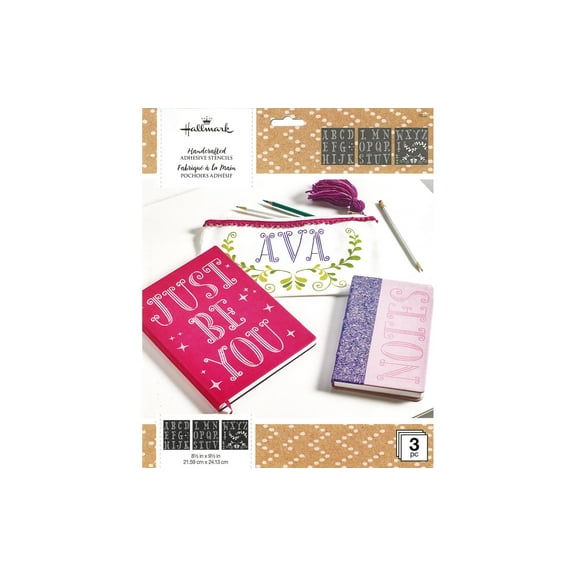 Plaid Folkart Hall Stencil Adh 8.5x9.5 FontPrincss